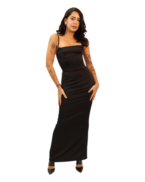 Esti black Corset Maxi Dress