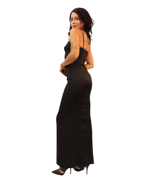 Esti black Corset Maxi Dress