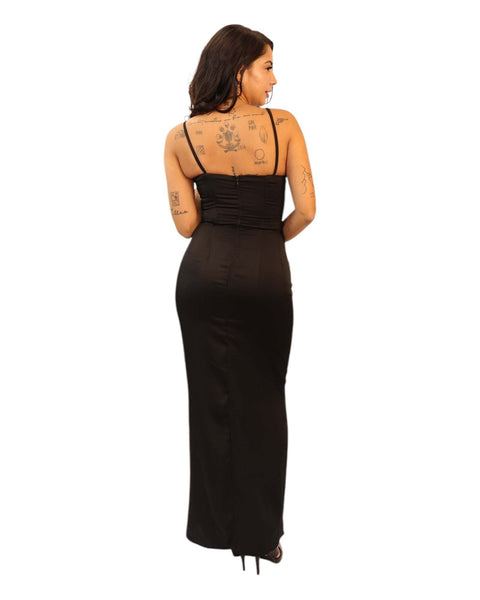 Esti black Corset Maxi Dress