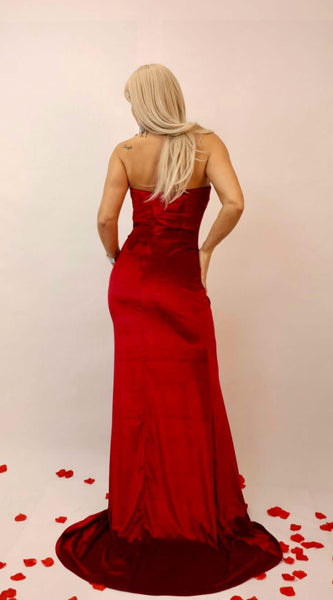 Edita Red Velvet Maxi Dress